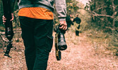 Justin Stevens of the Sioux Lookout Photography Group walks along a trail during a group photography outing last summer. The group hopes to plan more get-togethers and photography events now that COVID restrictions are lifting.   Photo courtesy Ari Wantor