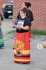 Crystal Harrison Collin reads from a statement before vigil participants walk the track.