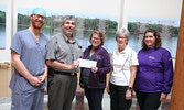 From left: Dr. Justin Poling, general surgeon, SLMHC, Dean Osmond, Executive Vice President, Chief Operating Officer, SLMHC, Laurel Hakala, Skip to Equip committee chair, Muriel Anderson, Skip to Equip committee member, and Natalie Popovic Skip to Equip c