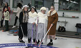From left: The team of Kristen Howie, Laurie Breton, Joan Cosco, and Dale McGill were the top curling team at the charity event, earning 23 skins.     Tim Brody / Bulletin Photo