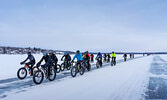 Forty-three cyclists braved cold temperatures during the Ice Road Challenge fat bike ride from Red Lake to Pikangikum on Feb. 7. - Skyler Tompkins / Submitted Photo