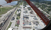 An aerial view of downtown Sioux Lookout, and beyond, as viewed from a Slate Falls Airways floatplane. - Tim Brody / Bulletin Photo