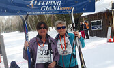 Joyce Timpson (right) alongside teammate Sheila Angeconeb at the Sleeping Giant Loppet. - Joyce Timpson / Submitted Photo