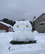 The owl snow sculpture created by Lawrence, Lori and Kyle Durante.   Lawrence Durante / Submitted Photo