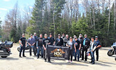 Sioux Lookout Harley Owners Group (HOG) members and guests at Mill’s Creek. - Jesse Bonello / Bulletin Photo