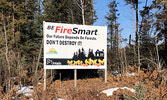 A government billboard on Highway 72 reminding people to be FireSmart.    Reeti Meenakshi Rohilla / Bulletin Photo