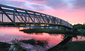 A view of the walking bridge at the Travel Information Centre following the storm.     Tim Brody / Bulletin Photo