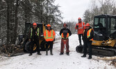 A trainer and trainees of the Surface Mining Training Program. From left: David Adams, Jonathan Chum, James Maxwell, Isaiah Lawson and Reuben Apetawakeesic, pose with some of the equipment they used during their training.  - Reeti Meenakshi Rohilla/Bullet