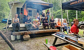 WOW participants grab a bite to eat at the SLAH archery range. - Dorothy Broderick / Submitted Photo