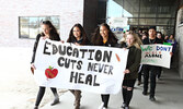 Sioux North High School students begin their walkout protest.  - Tim Brody / Bulletin Photo