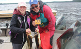 Fred and Kacie Mota show off their catch.     Photo courtesy Sioux Lookout Walleye Weekend