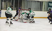 The SNHS Warriors boys hockey team in action against the Beaver Brae Secondary School Broncos in game two of their best of three semi-final playoff series.   Tim Brody / Bulletin Photo