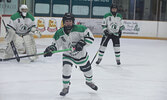 The Warriors in action against the Muskies in girls hockey action on Feb. 8.    Tim Brody / Bulletin Photo