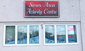 Sioux Area Seniors Activity Centre’s Blueberry Festival themed window display.       Tim Brody / Bulletin Photo